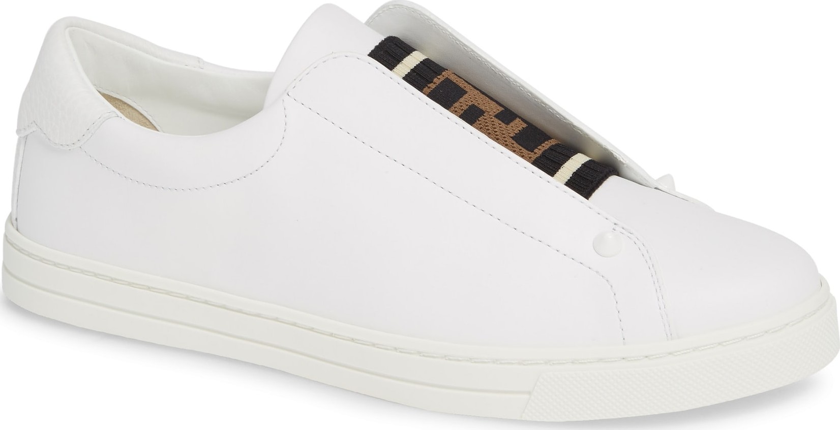 Fendi Rockoclick Knit Logo Slip-On Sneaker