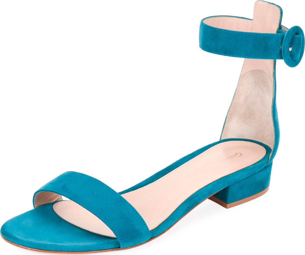 Gianvito Rossi Portofino Suede Ankle-Wrap 20mm Sandals