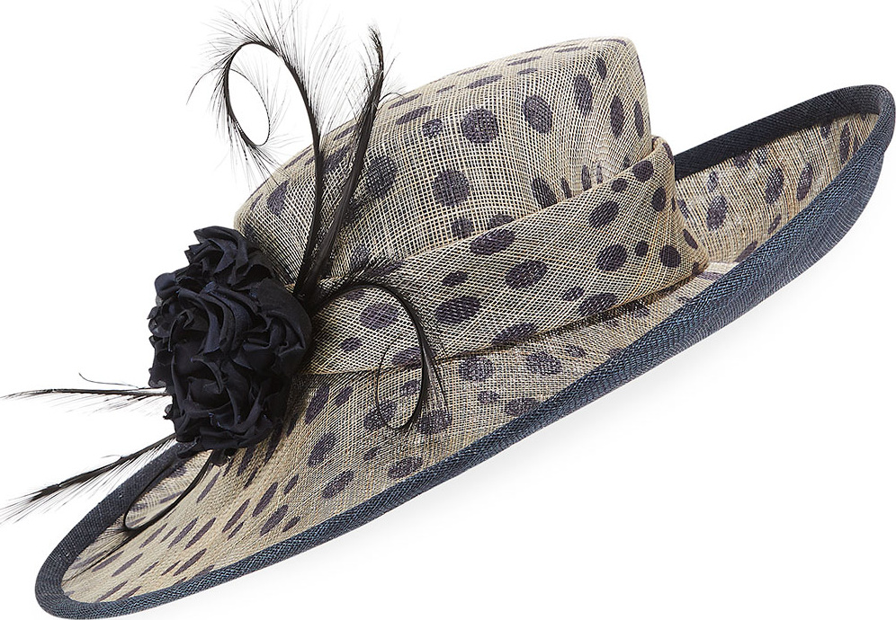 Rachel Trevor Morgan Spotted Side Sweep Derby Hat
