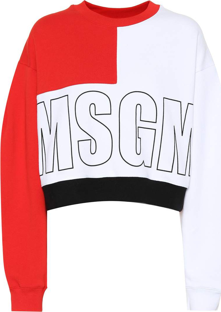MSGM Logo printed cotton sweatshirt
