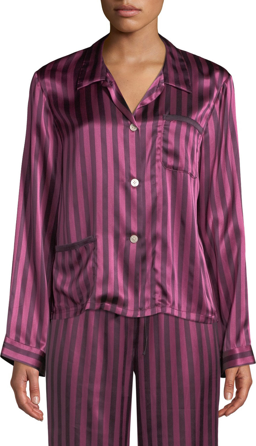Morgan Lane Ruthie Plumette Striped Pajama Top