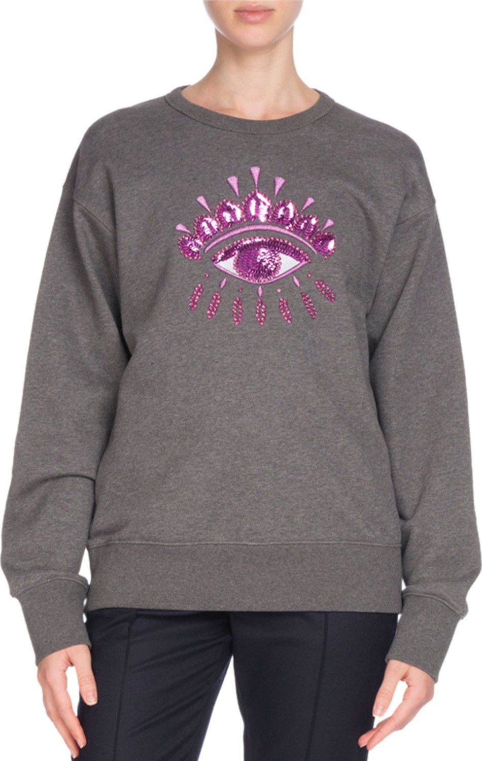 KENZO Sequin Eye Graphic Crewneck Sweatshirt