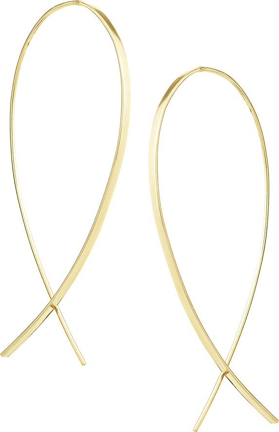 Lana Small Wide Upside Down Hoop Earrings
