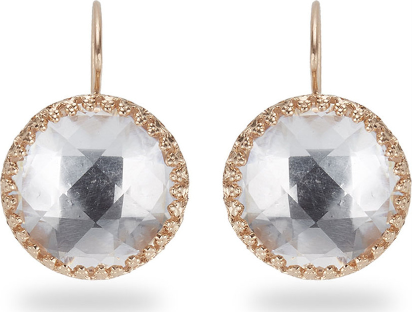 Larkspur & Hawk Olivia Button Earrings, White Quartz