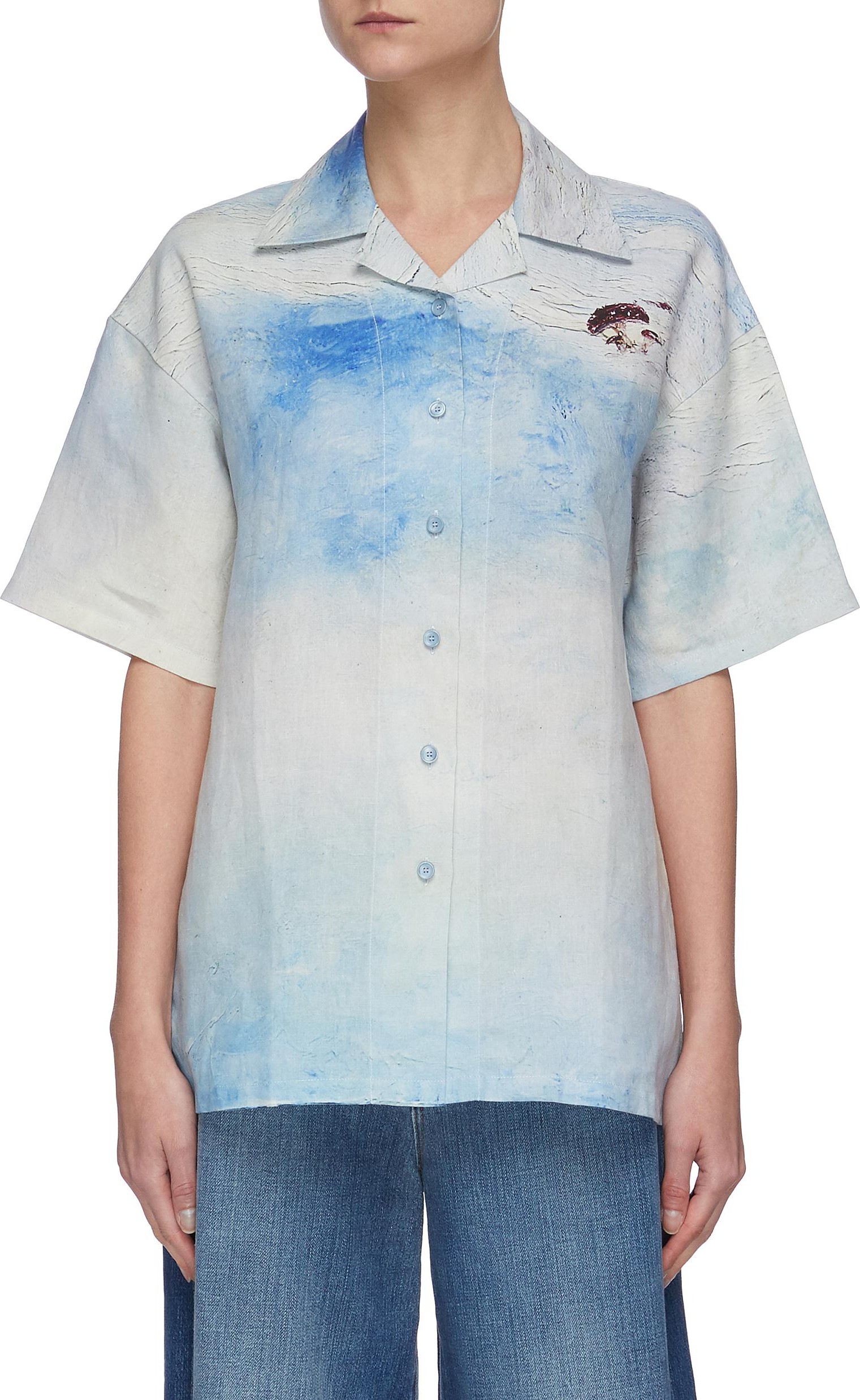 Acne Studios Abstract landscape print shirt