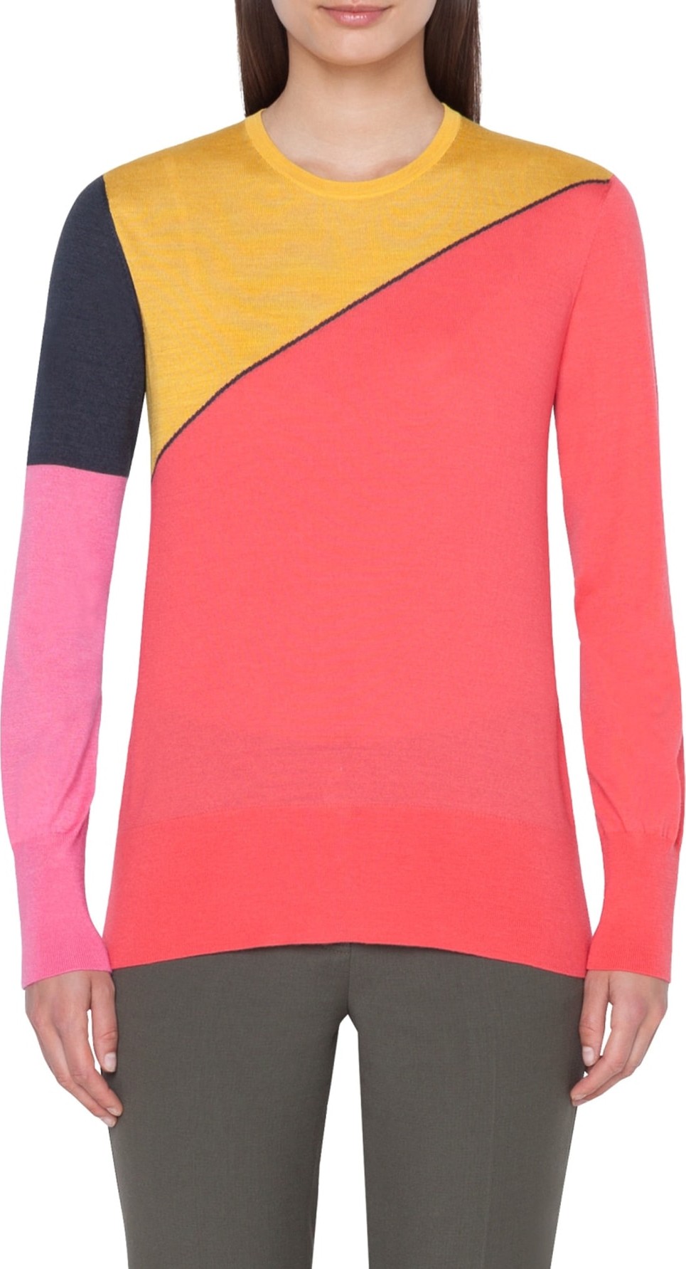 Akris Sunrise Print Cashmere & Silk Sweater