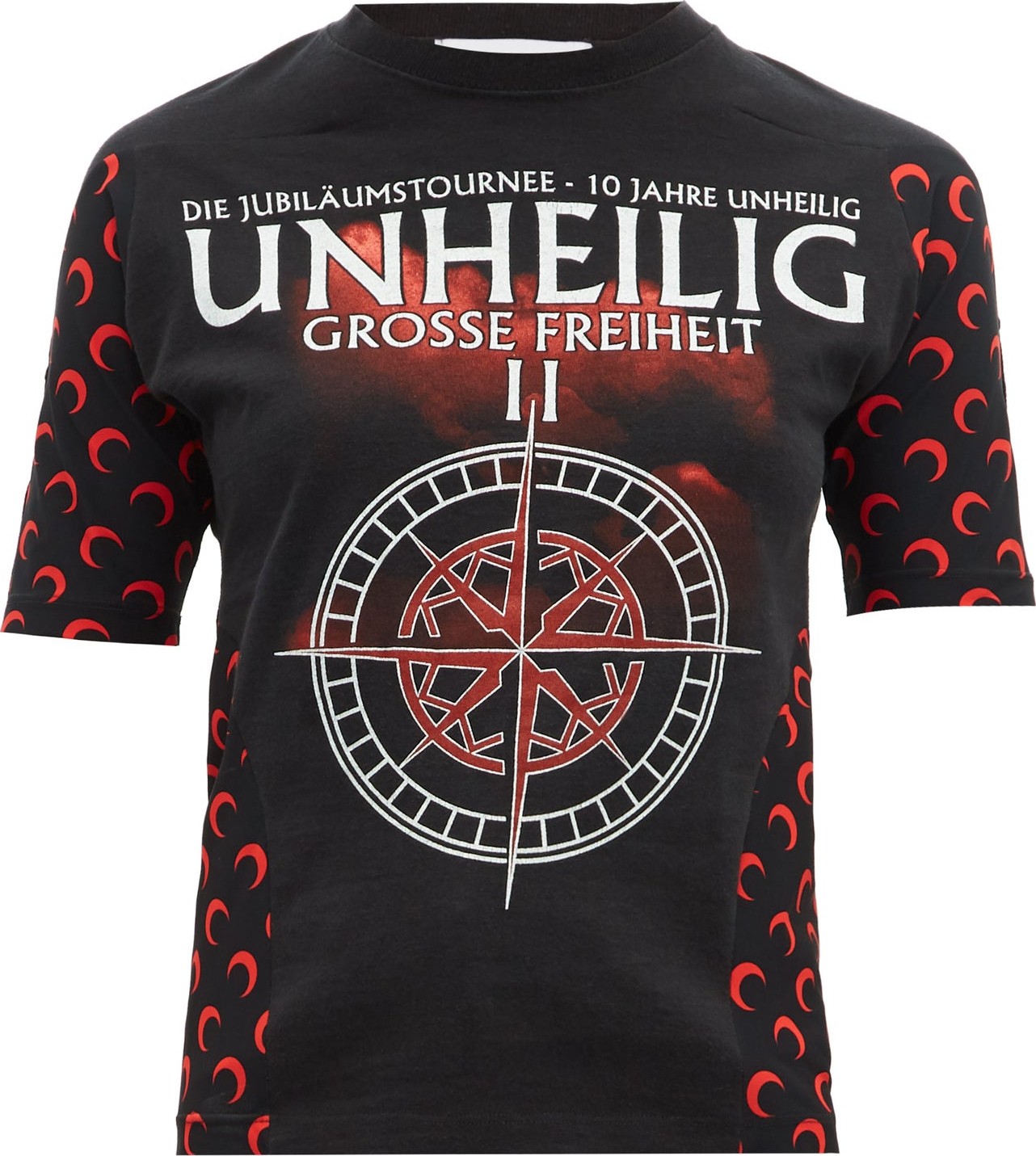 Marine Serre Upcycled Unheilig-print jersey T-shirt