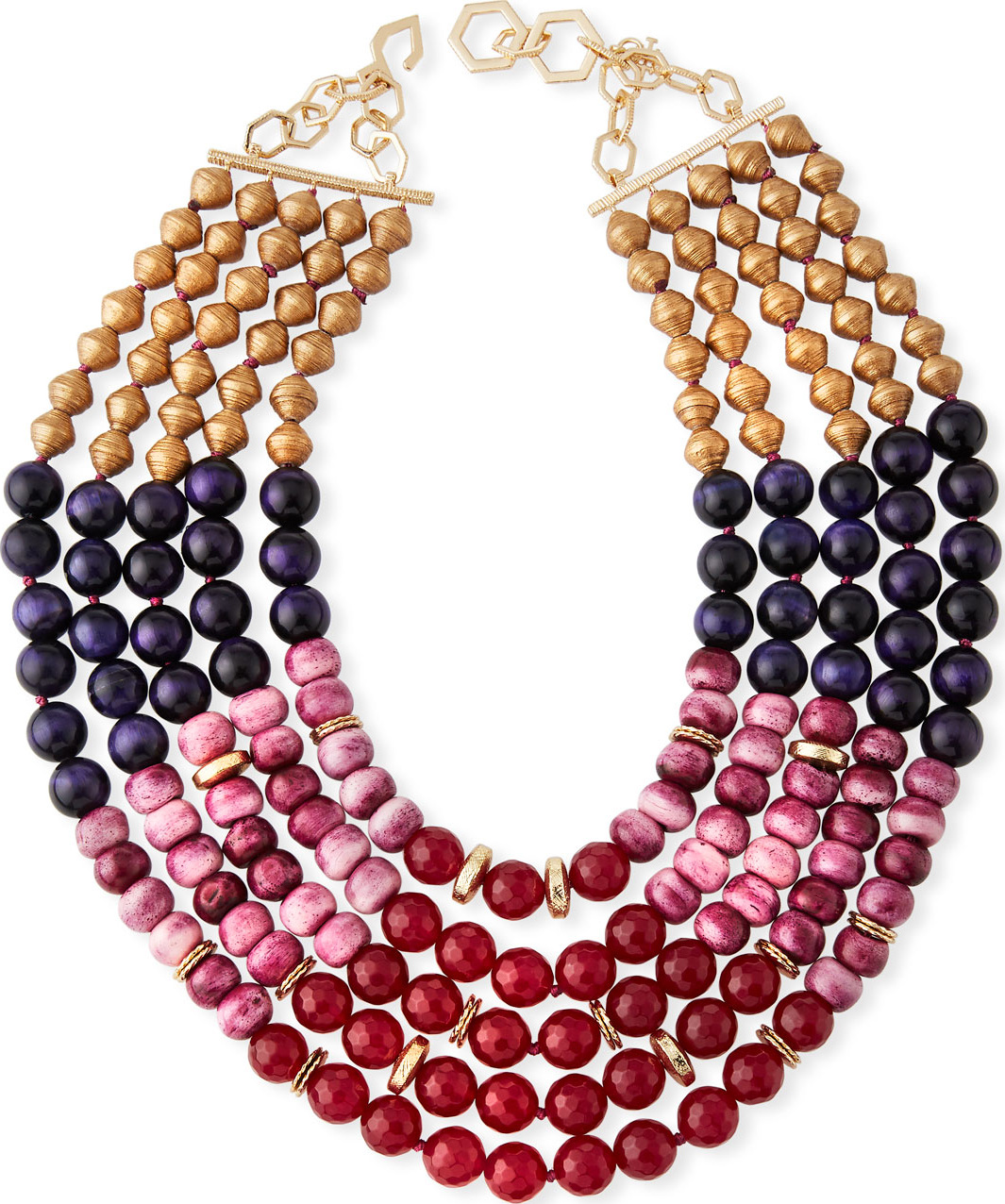 Akola Multilayer Necklace w/ Mixed Beads