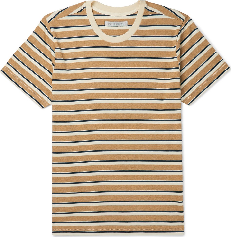 Outerknown Striped Organic Pima Cotton-Jersey T-Shirt
