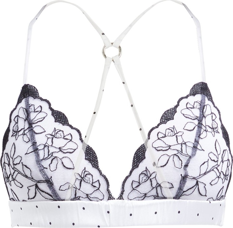 Fleur of England Boudoir polka dot silk triangle bra