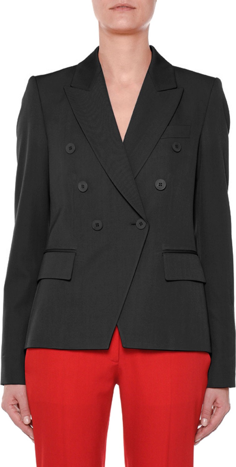 Stella McCartney Faux Double-Breasted Tailored Wool Blazer
