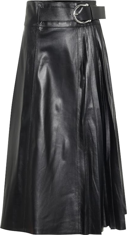 DODO BAR OR Leather midi skirt