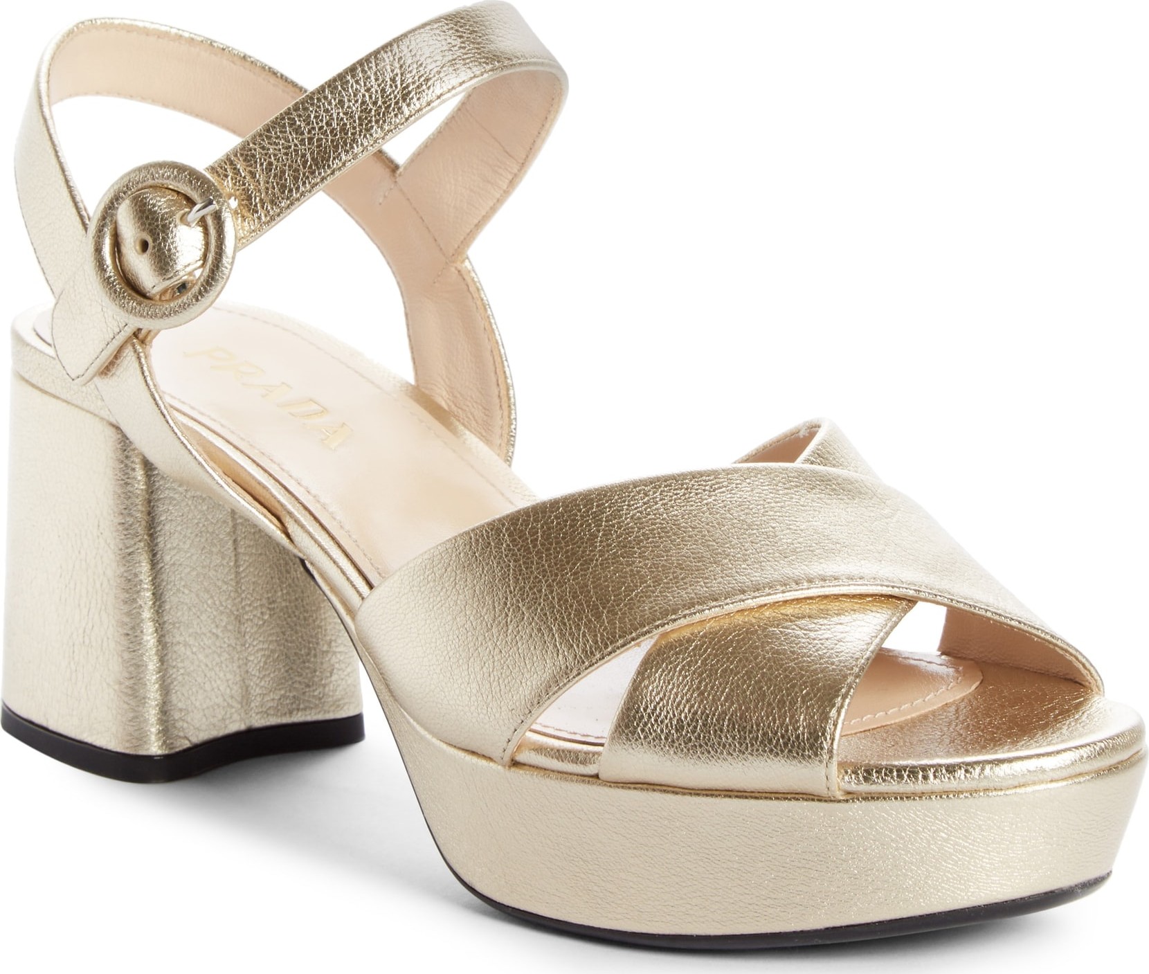 Prada Quarter Strap Platform Sandal