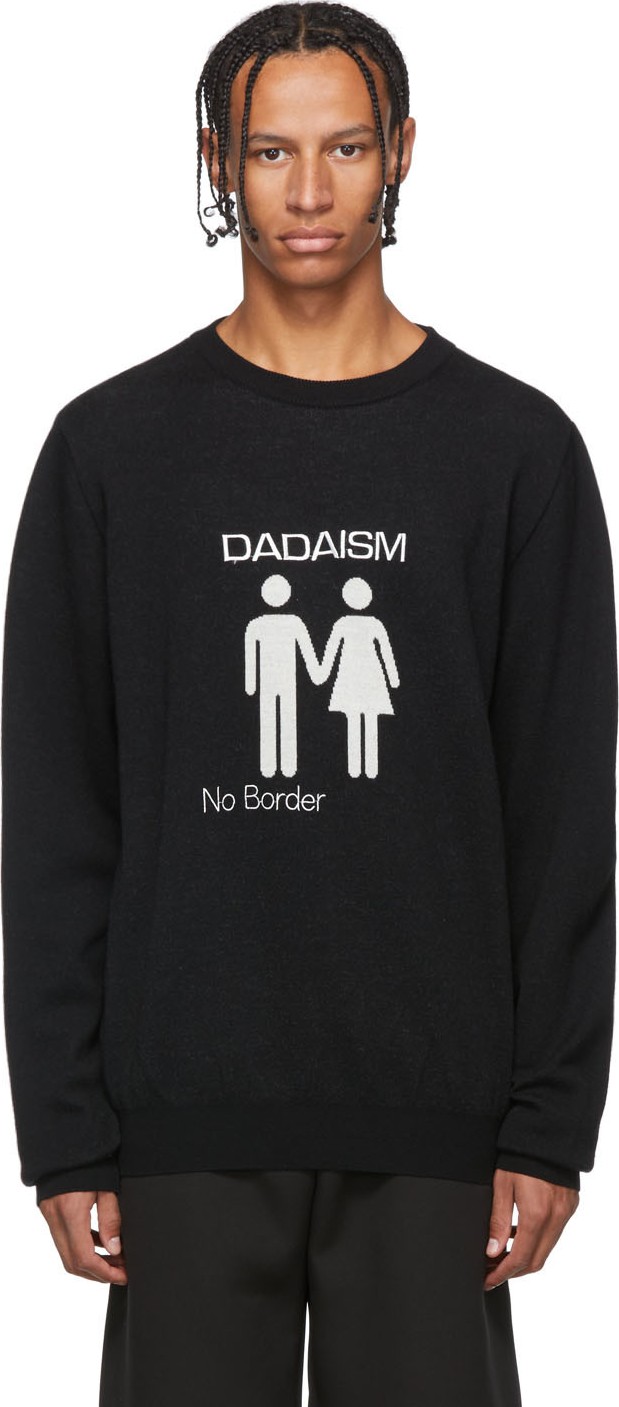 Christian Dada Black Human Jacquard Sweater