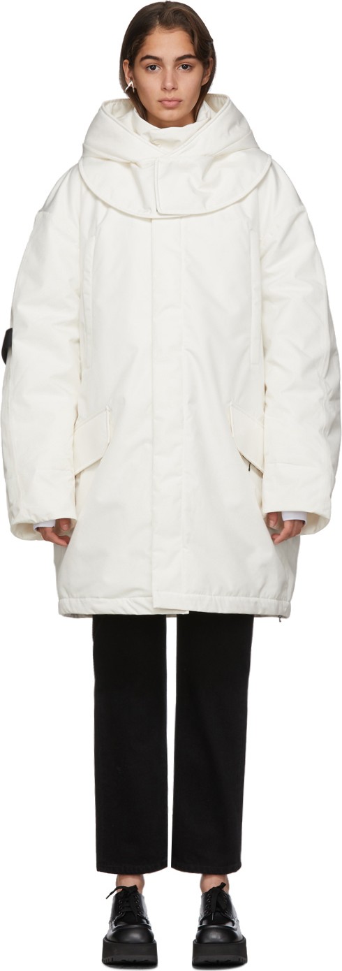 Raf Simons White Templa Edition Oversized Wadded Ski Coat