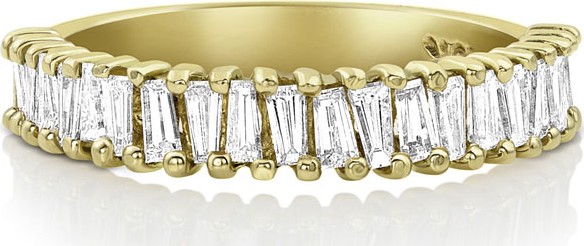 Dominique Cohen 18k Gold Tapered Diamond Baguette Ring, Size 7