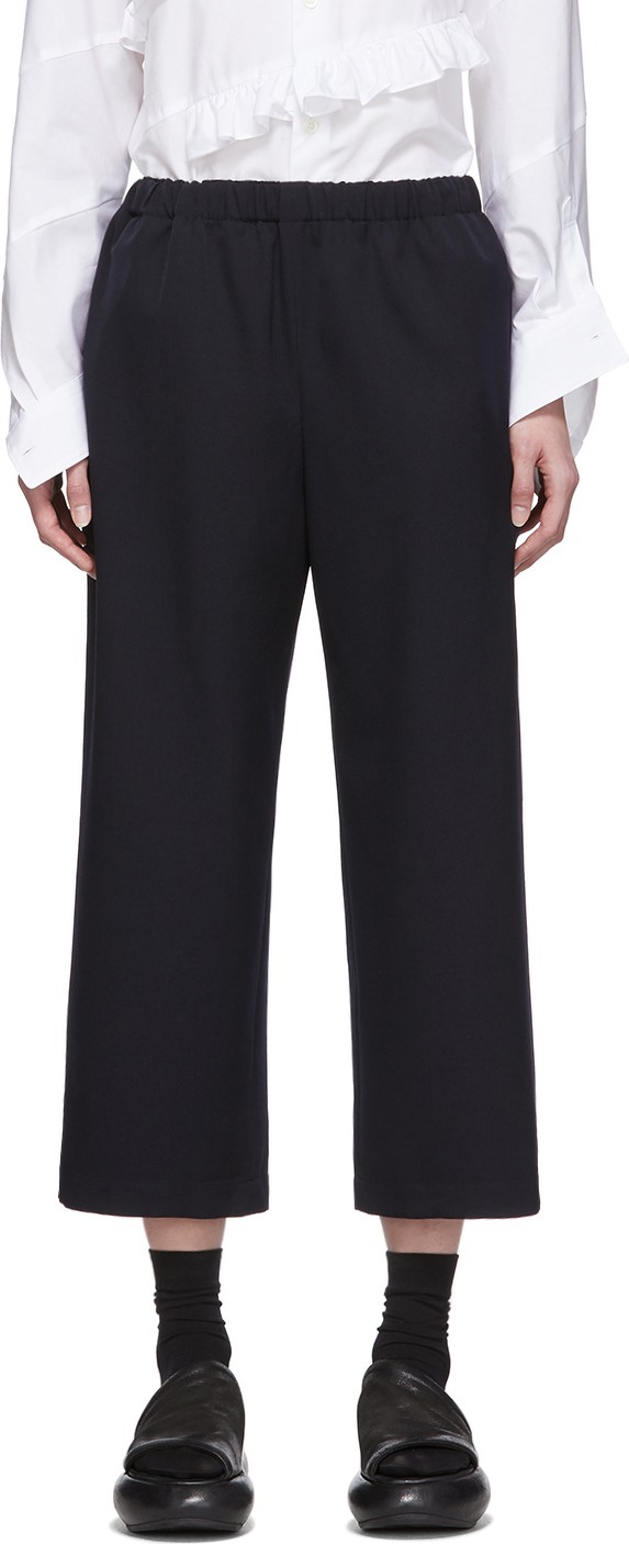 Comme Des Garçons Comme Des Garçons Navy Gabardine Pull-On Lounge Pants