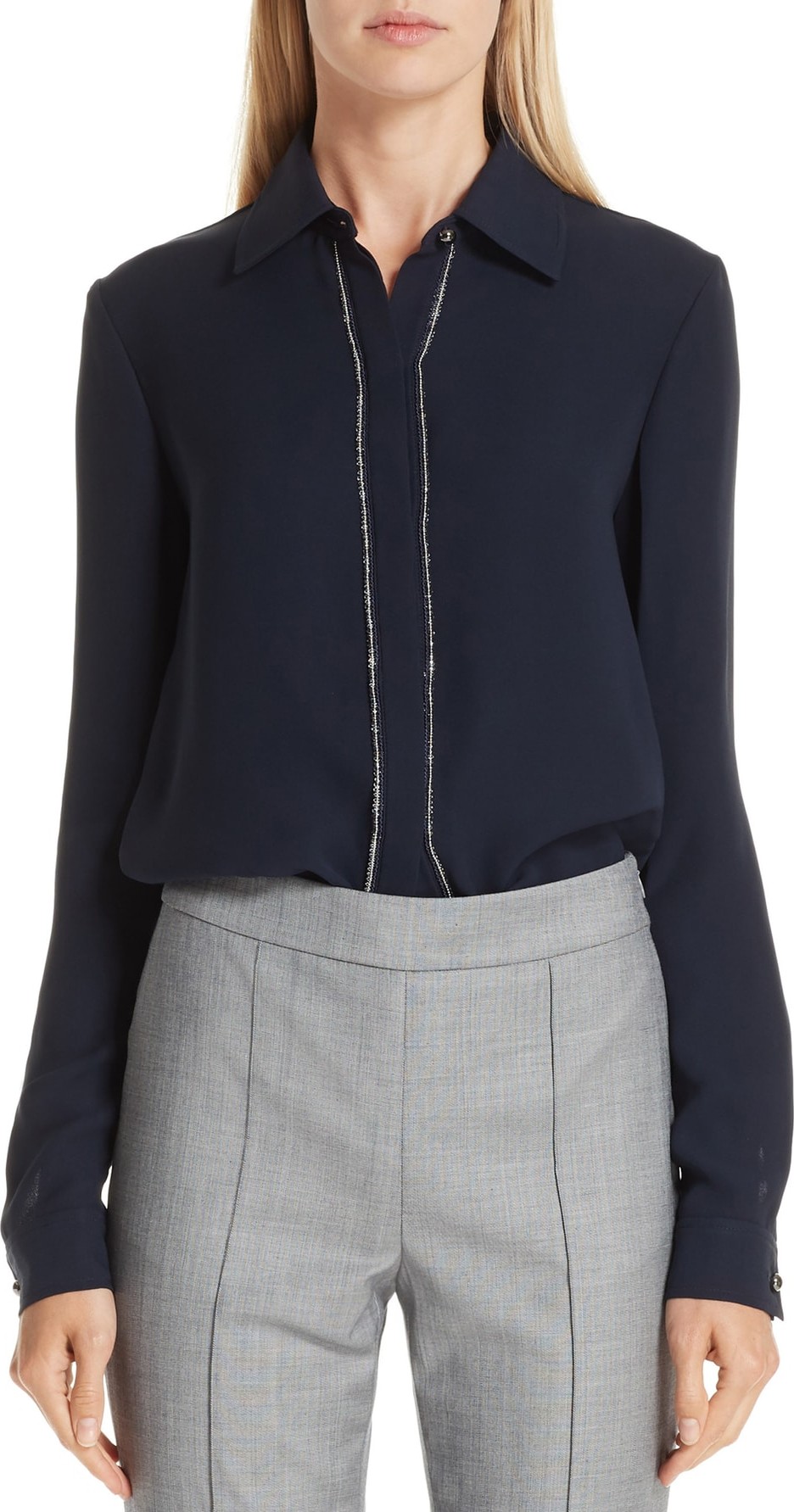 St. John Silk Georgette Blouse