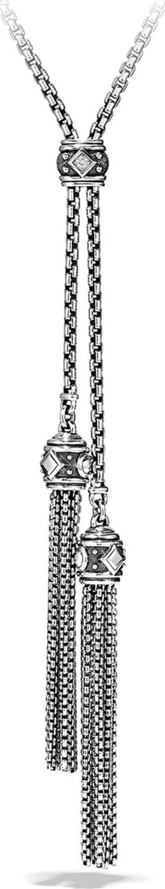 David Yurman 'Renaissance' Tassel Necklace with Diamonds in Silver