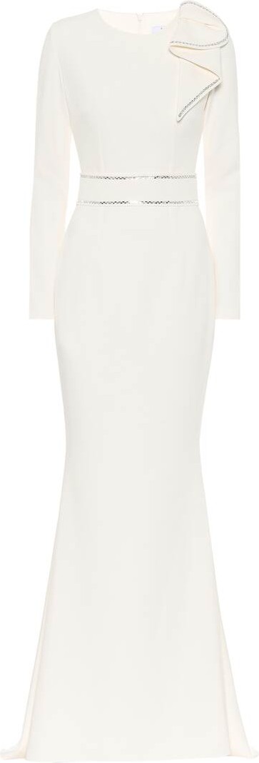 Safiyaa Heliconia stretch-crêpe gown