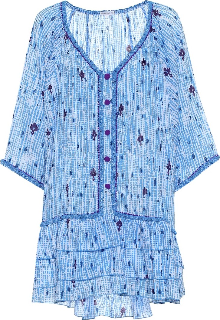 Poupette St Barth Bobo floral cotton poncho dress