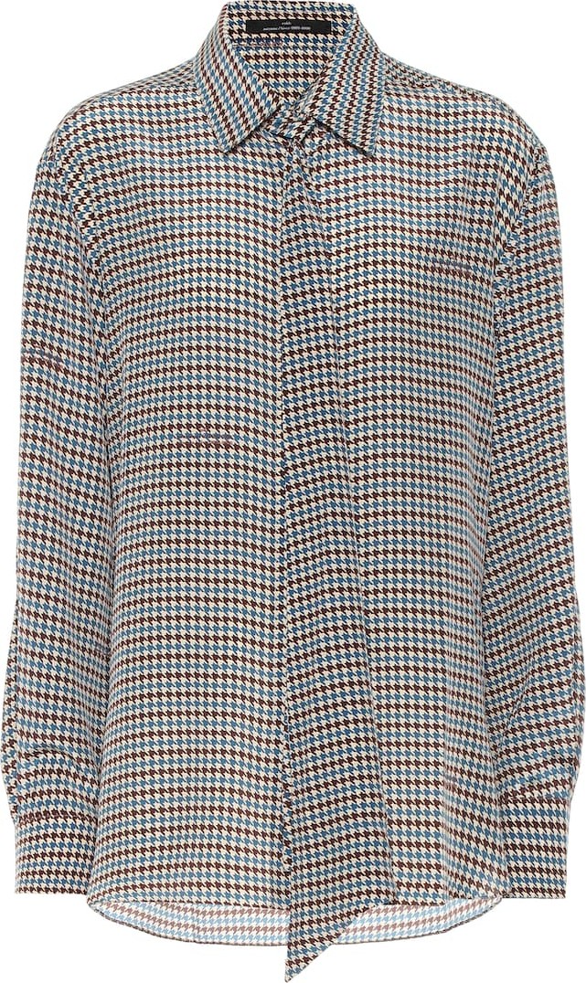 Rokh Houndstooth silk blouse