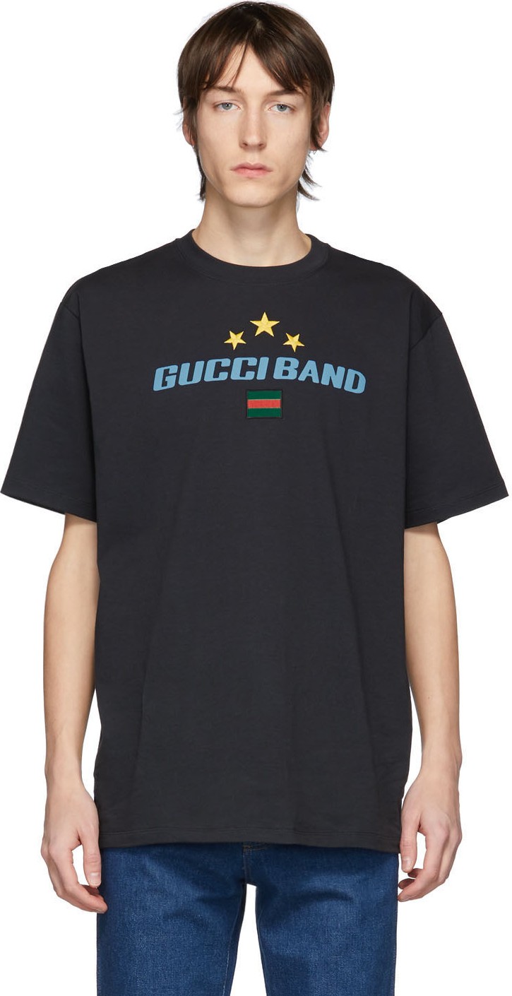 Gucci Black Oversize 'Gucci Band' T-Shirt