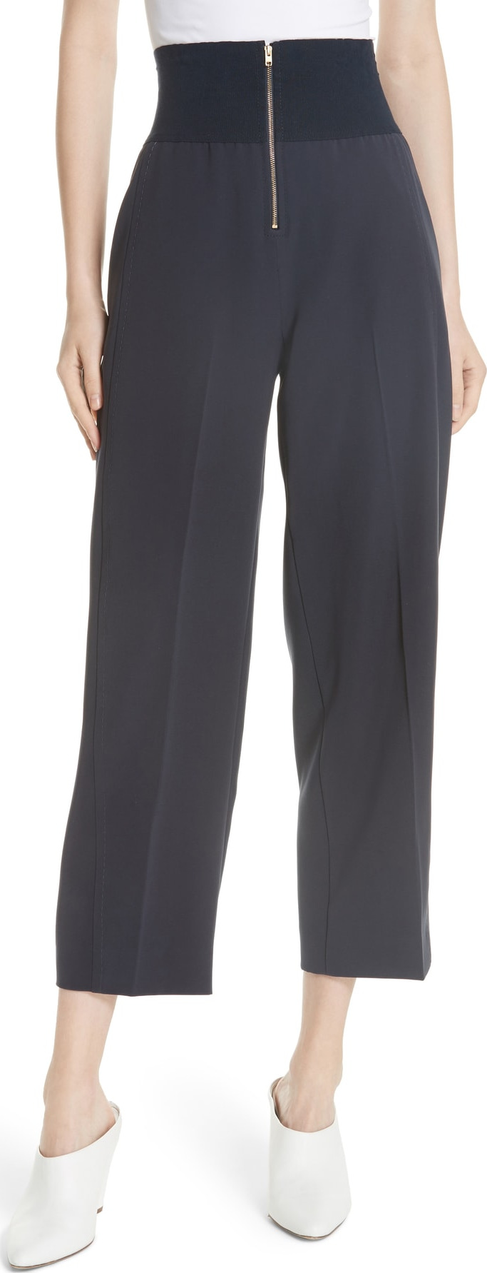 Carven Exposed Zip Wide Leg Pants