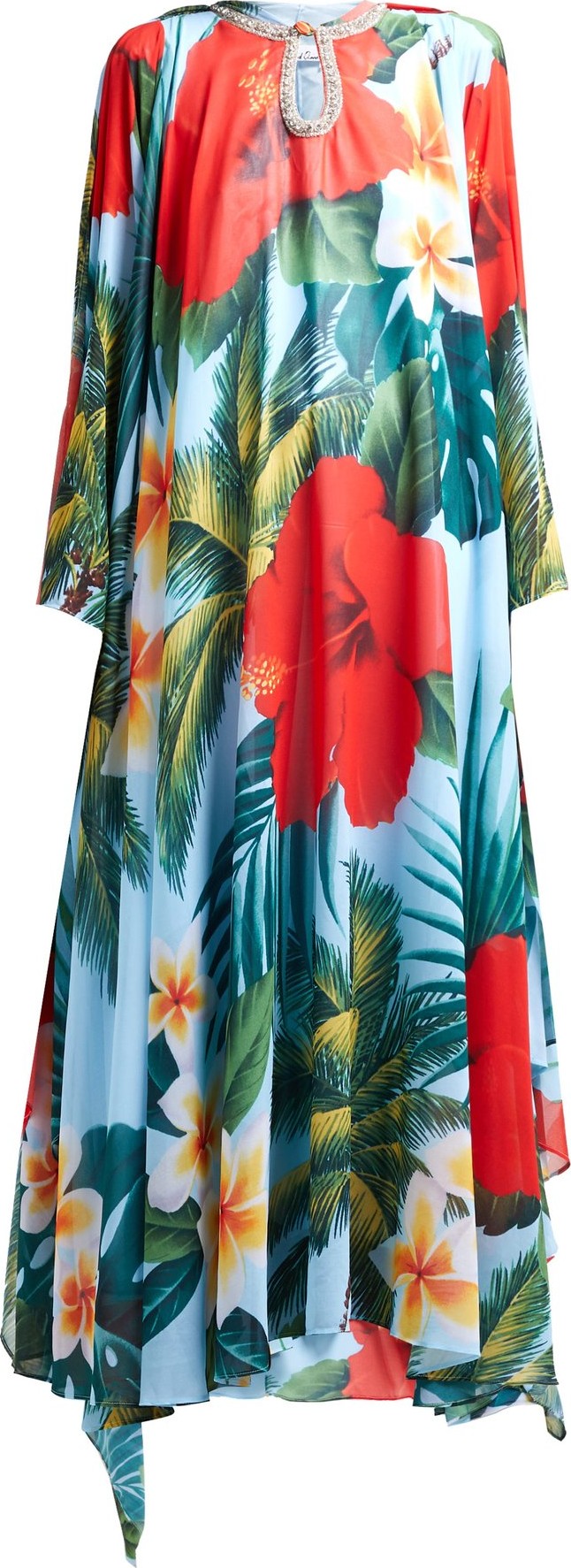 Richard Quinn Crystal-embellished floral-print crepe gown