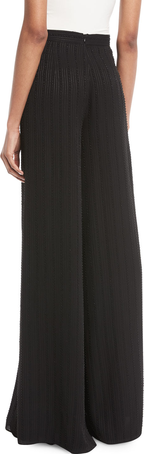 Alexis Fionna Striped Textured Wide-Leg Pants