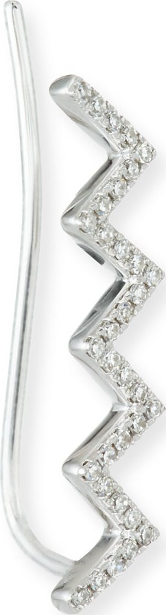 EF Collection Zigzag Diamond Floating Ear Cuff