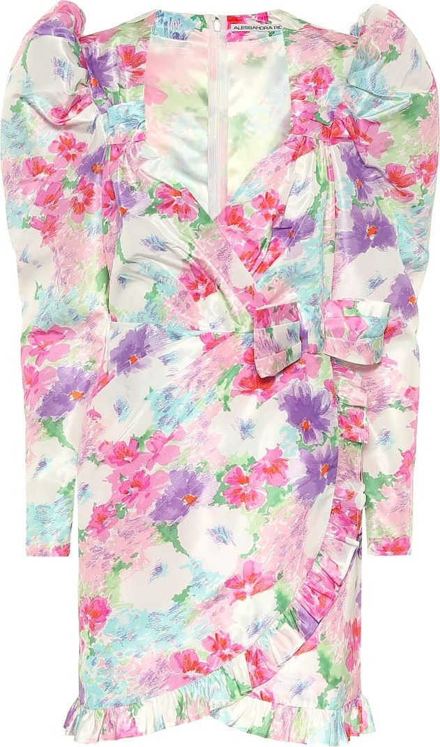 Alessandra Rich Floral silk minidress