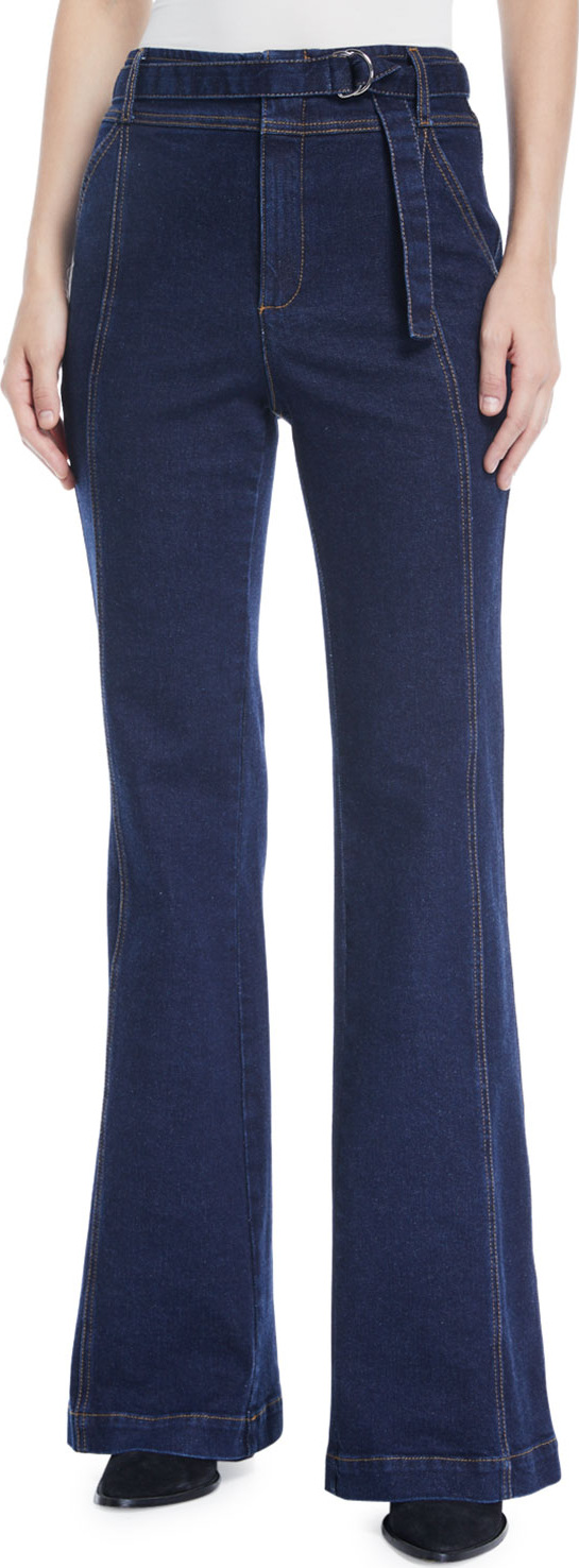 A.L.C. Byron High-Rise Belted Flare-Leg Jeans