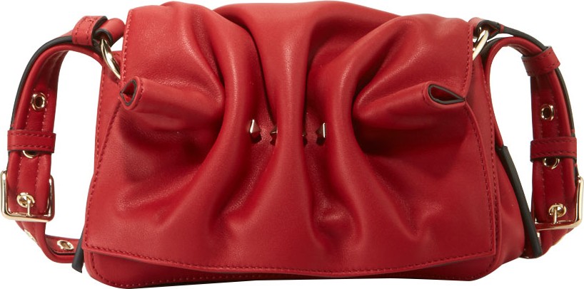 Valentino Bloomy Mini Gathered Leather Shoulder Bag
