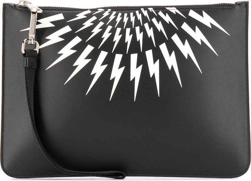 Neil Barrett - Thunder bolt-print clutch
