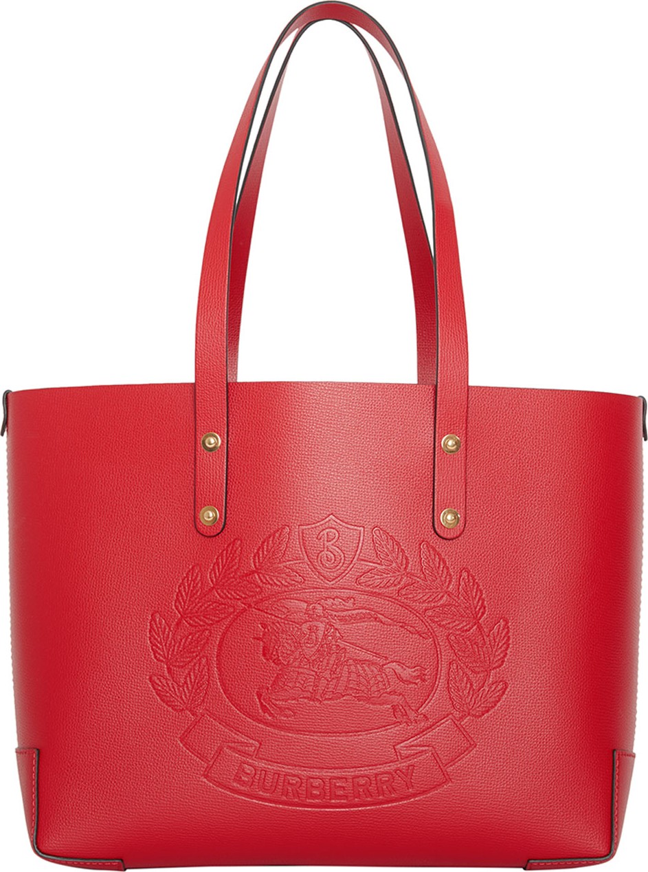 Burberry London England Small Leather Shoulder Tote Bag with Crest