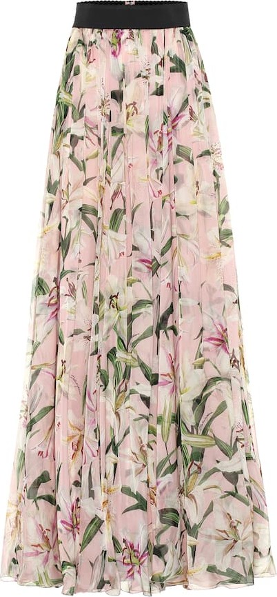 Dolce & Gabbana Floral silk-chiffon maxi skirt