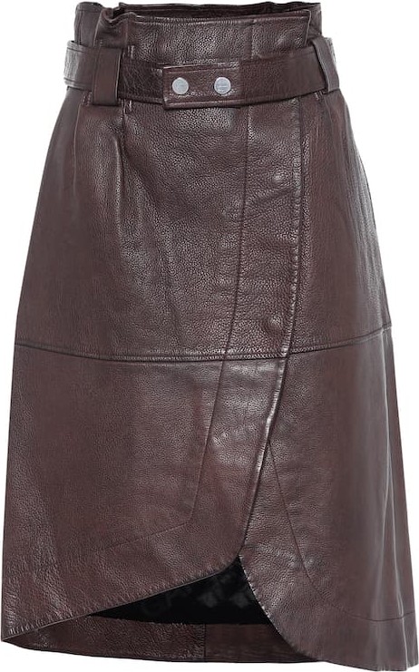 Ganni Leather midi skirt