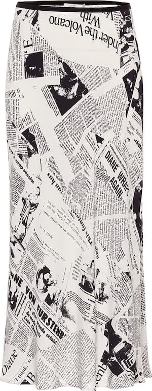 DIANE von FURSTENBERG Mae printed crêpe midi skirt