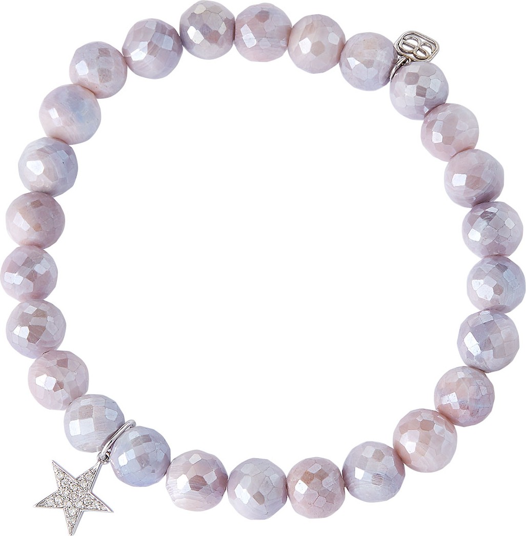 Sydney Evan 14k White Gold Diamond Star & Moonstone Bracelet