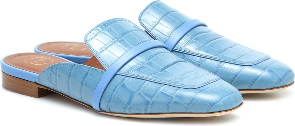Malone Souliers Jada croc-effect leather slippers