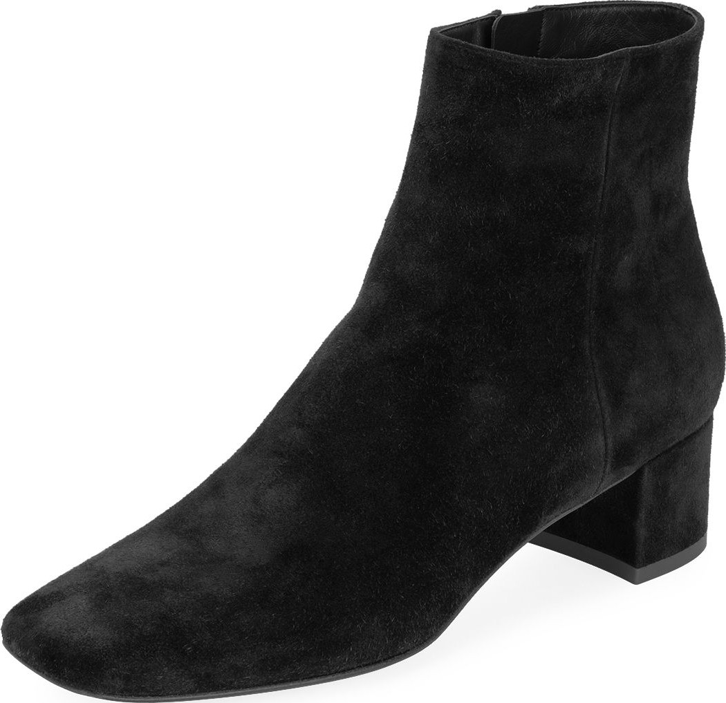 Gianvito Rossi Square-Toe Suede Bootie
