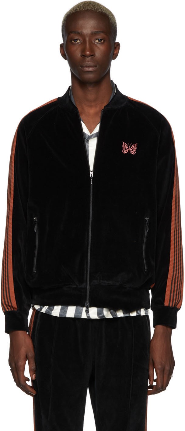 Needles Black & Red Velour Track Jacket