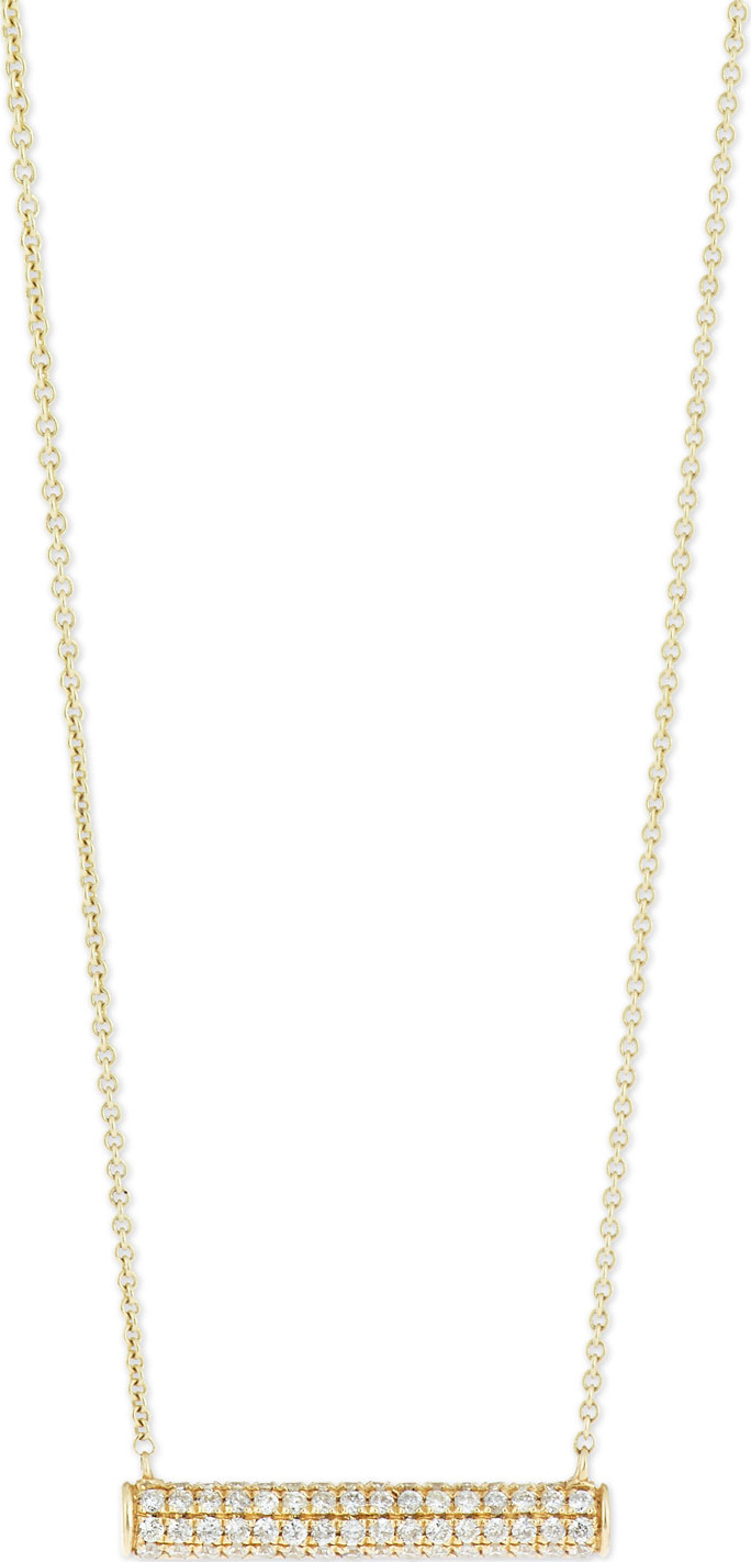 Sydney Evan Pave Diamond Bar Roll Necklace