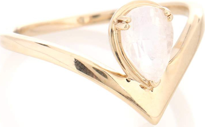 Anna Sheffield Celestine Orbit 14kt yellow gold ring with moonstone