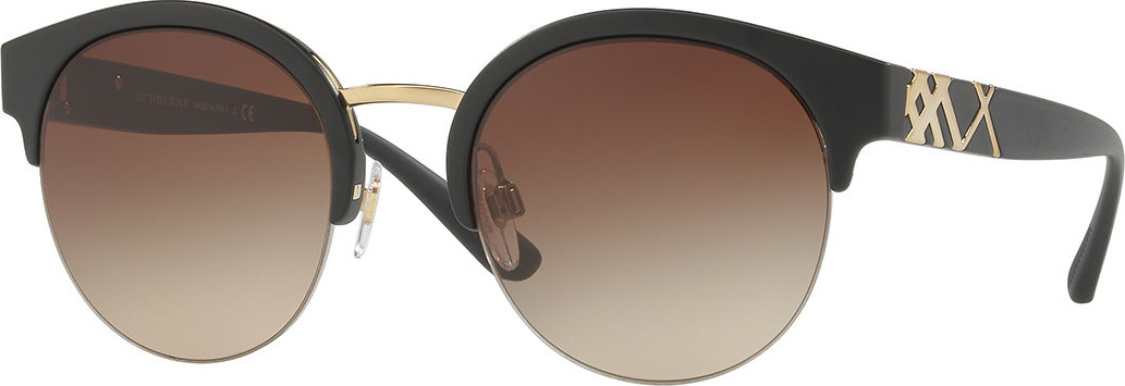Burberry London England Check-Temple Half-Rim Sunglasses