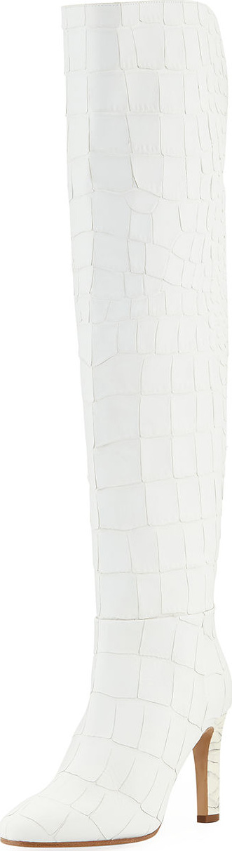 Gabriela Hearst Linda Over-The-Knee Croc Boots
