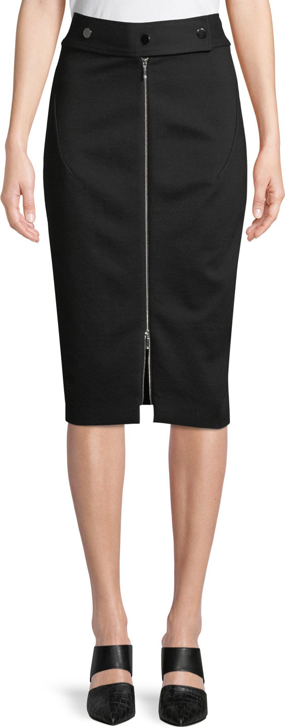 Elie Tahari Genisis Zip-Front Knee-Length Pencil Skirt