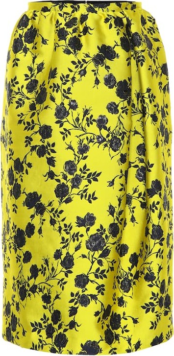 ROCHAS Omorus floral brocade midi skirt