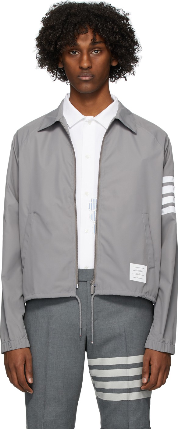 Thom Browne Grey Flyweight Windbreaker Jacket